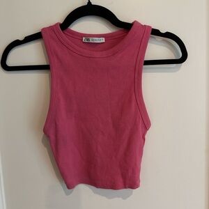 Zara pink crop top, halter neck